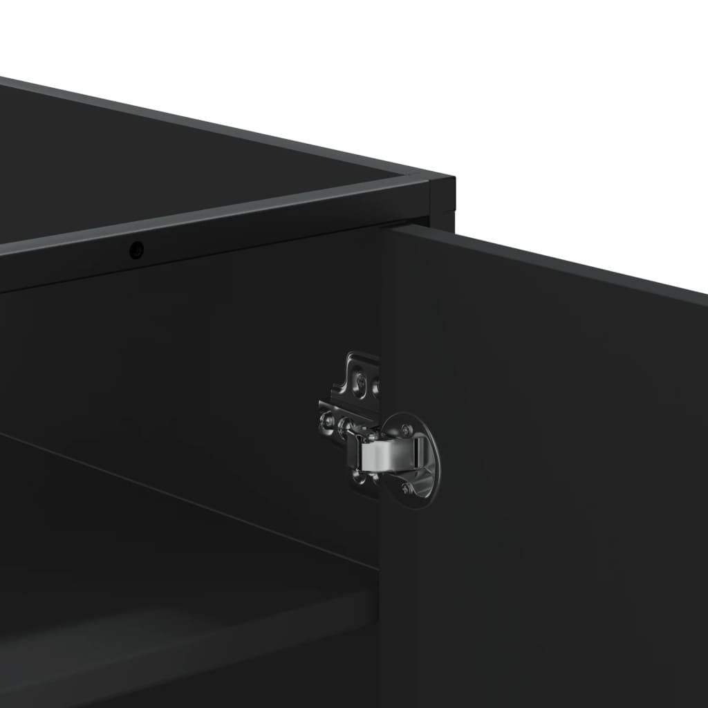 Scarpiera Nera 75x38x97,5 cm in Truciolato e Metallo 3300865