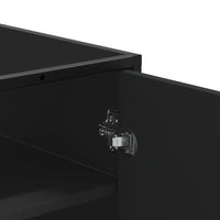 Scarpiera Nera 75x38x97,5 cm in Truciolato e Metallo 3300865