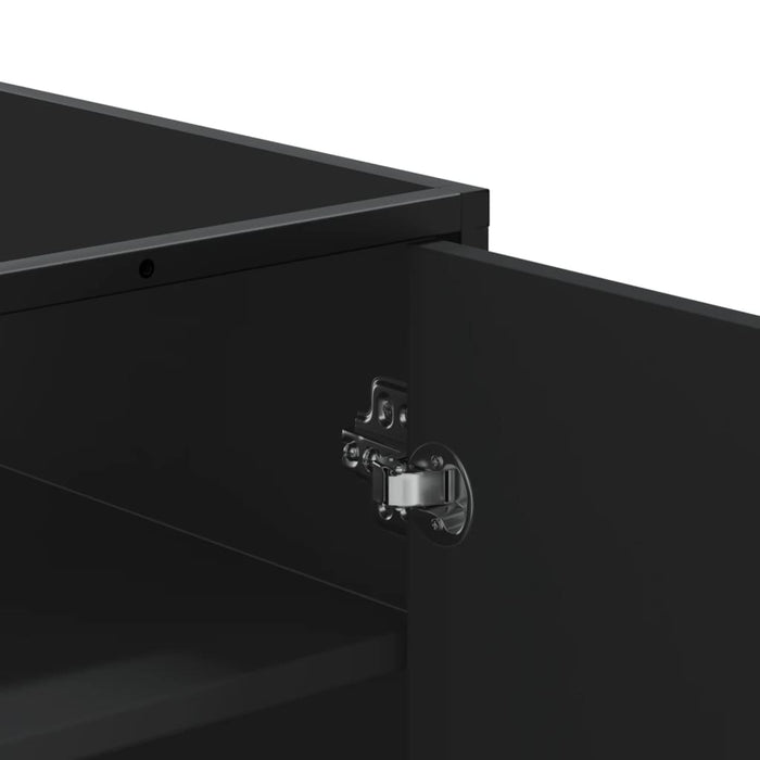 Scarpiera Nera 75x38x97,5 cm in Truciolato e Metallo 3300865