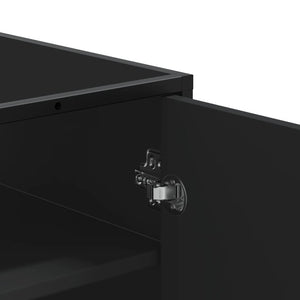 Scarpiera Nera 75x38x97,5 cm in Truciolato e Metallo 3300865