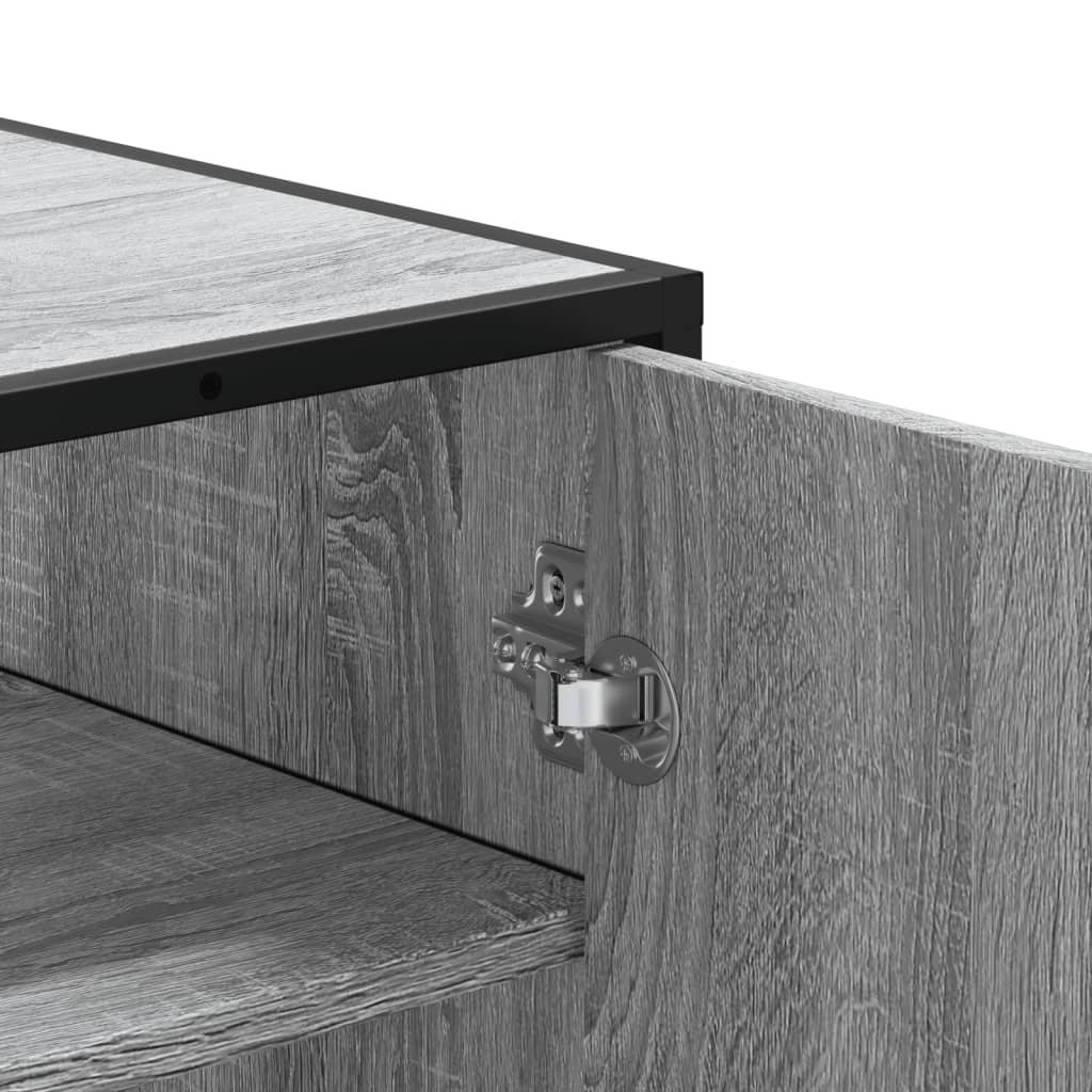 Scarpiera Grigio Sonoma 75x38x97,5 cm Legno Multistrato Metallo 3300868