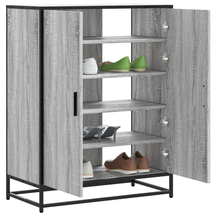 Scarpiera Grigio Sonoma 75x38x97,5 cm Legno Multistrato Metallo