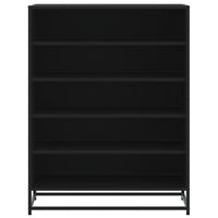 Scarpiera Nera 75x38x97,5 cm in Truciolato e Metallo 3300870