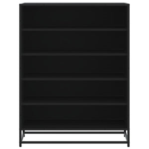 Scarpiera Nera 75x38x97,5 cm in Truciolato e Metallo 3300870