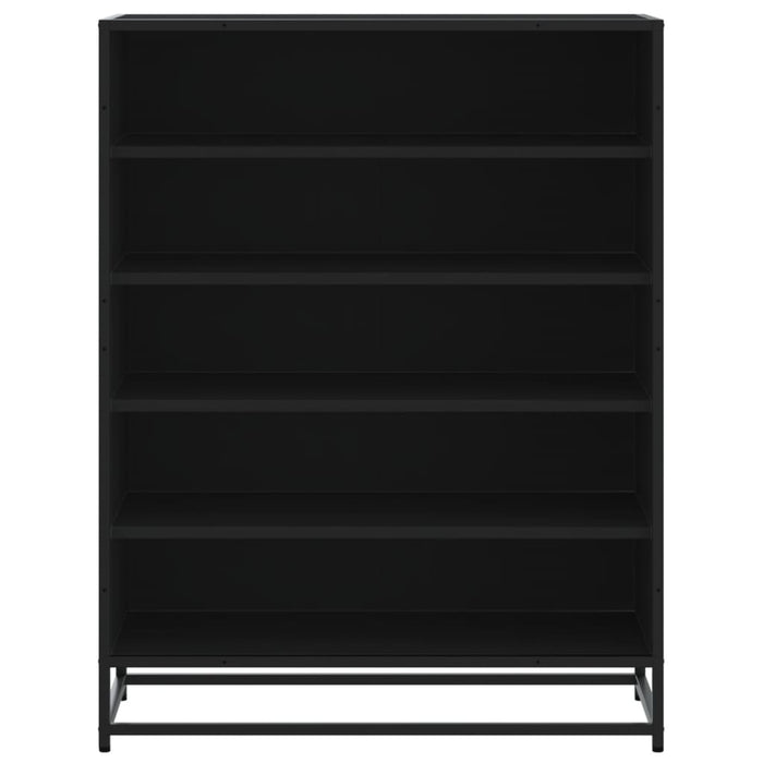 Scarpiera Nera 75x38x97,5 cm in Truciolato e Metallo 3300870