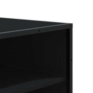 Scarpiera Nera 75x38x97,5 cm in Truciolato e Metallo 3300870