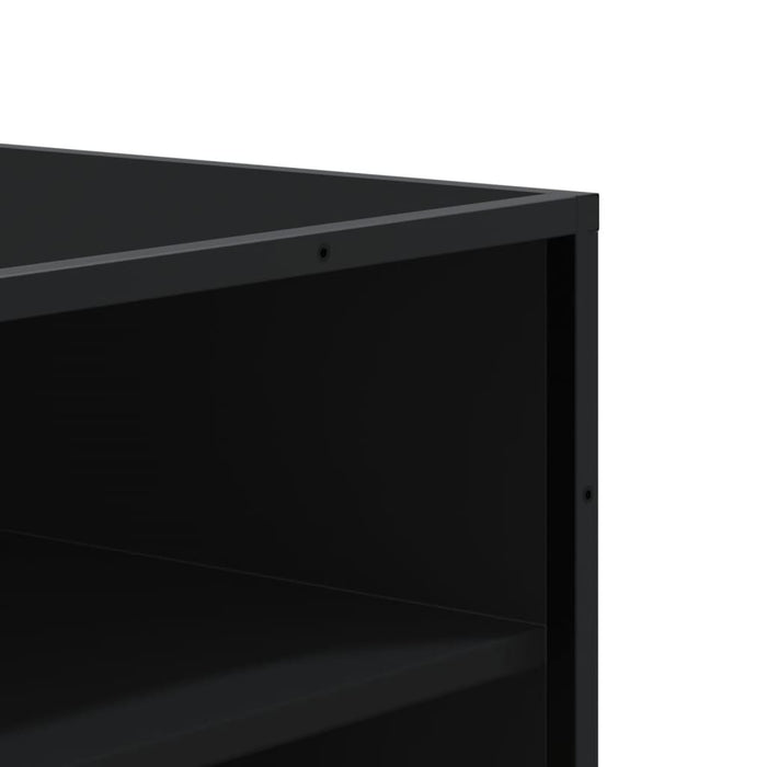 Scarpiera Nera 75x38x97,5 cm in Truciolato e Metallo 3300870