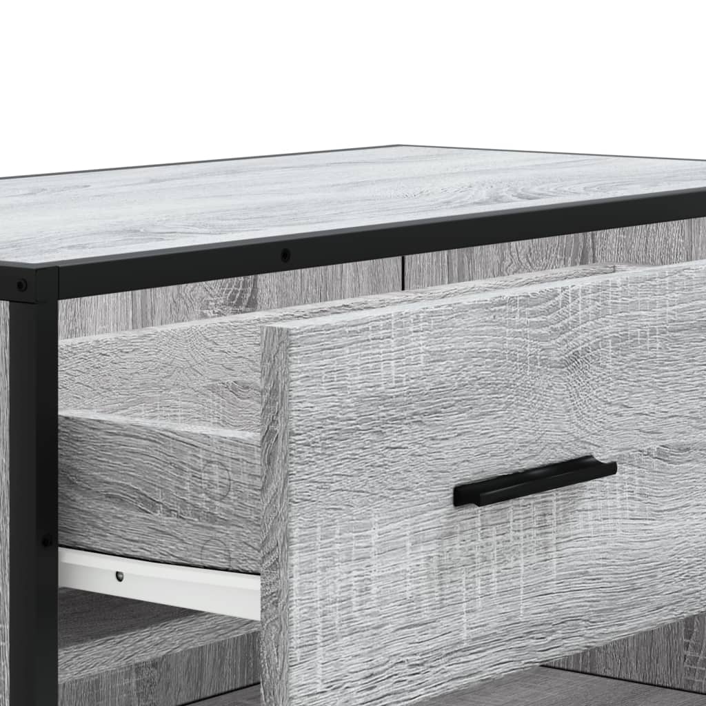 vidaXL Scarpiera Grigio Sonoma 75x38x97,5 cm Legno Multistrato Metallo