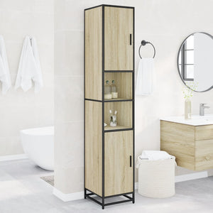 Mobile da Bagno Sonoma 35x37,5x188,5 cm in Truciolato e Metallo 3300881
