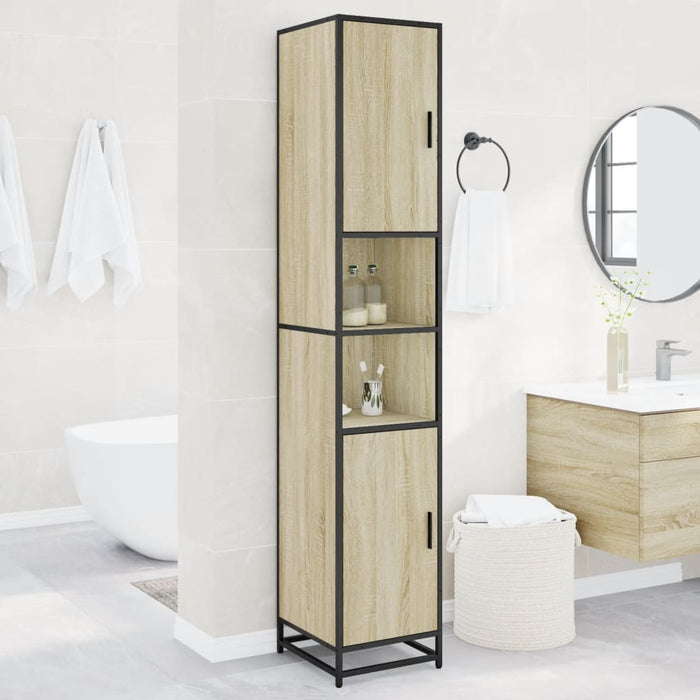 Mobile da Bagno Sonoma 35x37,5x188,5 cm in Truciolato e Metallo 3300881