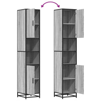 Mobile da Bagno Grigio 35x37,5x188,5 cm in Truciolato e Metallo 3300883