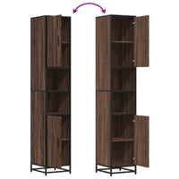 Mobile da Bagno Marrone 35x37,5x188,5cm in Truciolato e Metallo 3300884