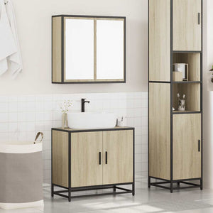 vidaXL Set Mobili da Bagno 2 pz Rovere Sonoma in Legno Multistrato