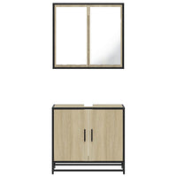 vidaXL Set Mobili da Bagno 2 pz Rovere Sonoma in Legno Multistrato