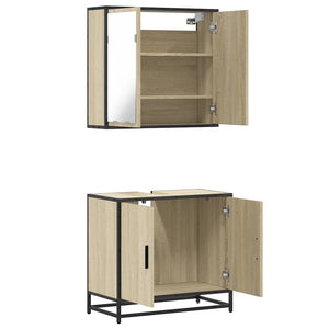 Set Mobili da Bagno 2 pz Rovere Sonoma in Legno Multistrato 3300886