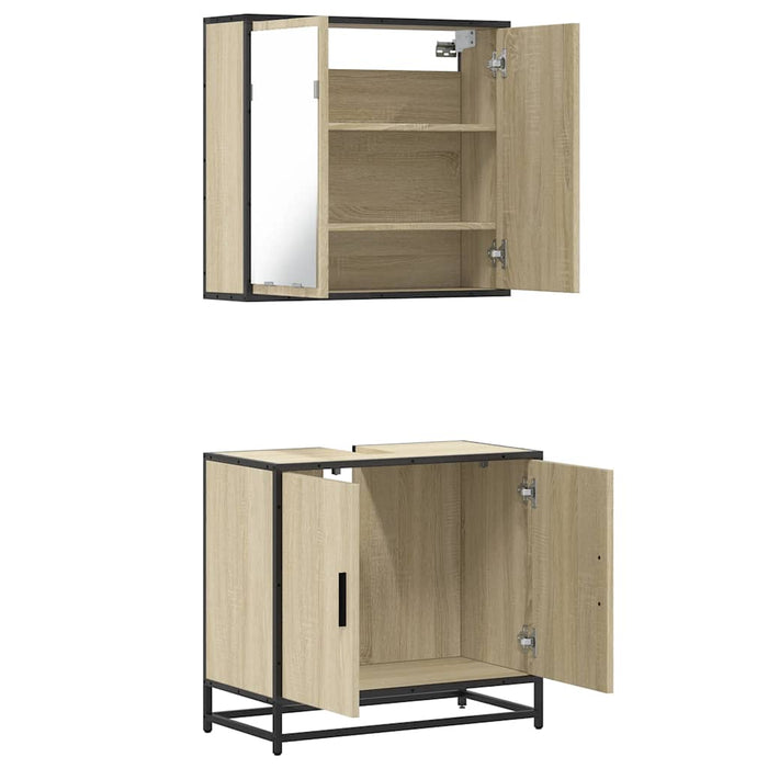 Set Mobili da Bagno 2 pz Rovere Sonoma in Legno Multistrato 3300886