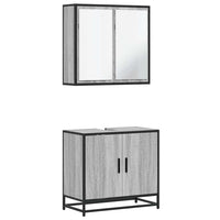 Set Mobili da Bagno 2 pz Grigio Sonoma in Legno Multistrato 3300888
