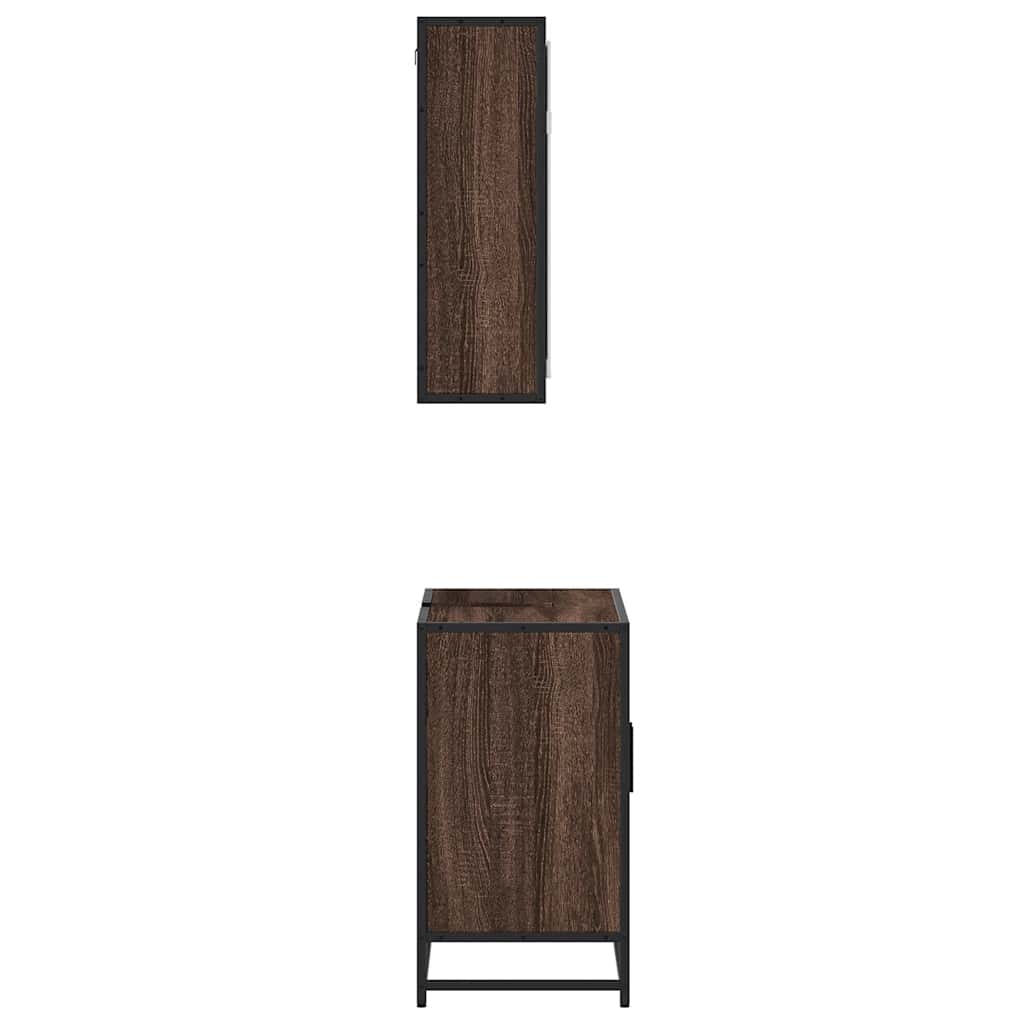 Set Mobili da Bagno 2 pz Rovere Marrone in Legno Multistrato 3300889