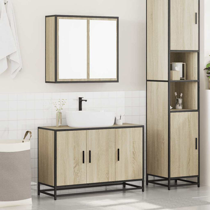 Set Mobili da Bagno 2 pz Rovere Sonoma in Legno Multistrato 3300891