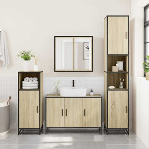 Set Mobili da Bagno 2 pz Rovere Sonoma in Legno Multistrato 3300891