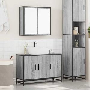 vidaXL Set Mobili da Bagno 2 pz Grigio Sonoma in Legno Multistrato