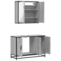vidaXL Set Mobili da Bagno 2 pz Grigio Sonoma in Legno Multistrato