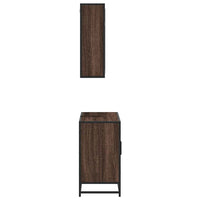 Set Mobili da Bagno 2 pz Rovere Marrone in Legno Multistrato 3300894
