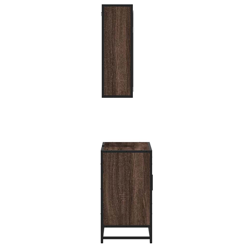 Set Mobili da Bagno 2 pz Rovere Marrone in Legno Multistrato 3300899