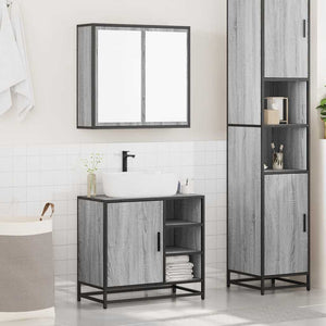 Set Mobili da Bagno 2 pz Grigio Sonoma in Legno Multistrato 3300908