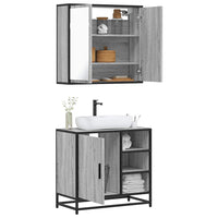 Set Mobili da Bagno 2 pz Grigio Sonoma in Legno Multistrato 3300908