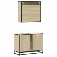 Set Mobili da Bagno 2 pz Rovere Sonoma in Legno Multistrato 3300911