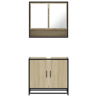 vidaXL Set Mobili da Bagno 2 pz Rovere Sonoma in Legno Multistrato