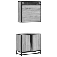 Set Mobili da Bagno 2 pz Grigio Sonoma in Legno Multistrato 3300918