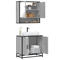 Set Mobili da Bagno 2 pz Grigio Sonoma in Legno Multistrato 3300918