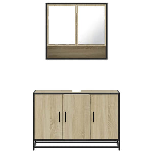 Set Mobili da Bagno 2 pz Rovere Sonoma in Legno Multistrato 3300921