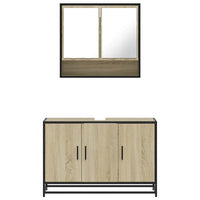 vidaXL Set Mobili da Bagno 2 pz Rovere Sonoma in Legno Multistrato