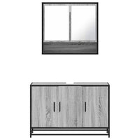 vidaXL Set Mobili da Bagno 2 pz Grigio Sonoma in Legno Multistrato