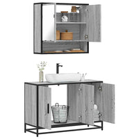 vidaXL Set Mobili da Bagno 2 pz Grigio Sonoma in Legno Multistrato