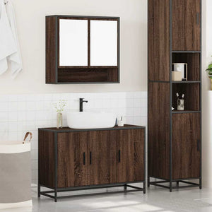 Set Mobili da Bagno 2 pz Rovere Marrone in Legno Multistrato 3300924