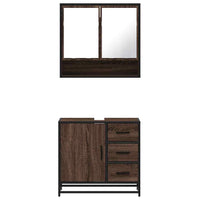 vidaXL Set Mobili da Bagno 2 pz Rovere Marrone in Legno Multistrato