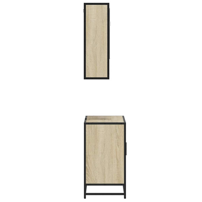 vidaXL Set Mobili da Bagno 2 pz Rovere Sonoma in Legno Multistrato
