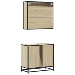 Set Mobili da Bagno 2 pz Rovere Sonoma in Legno Multistrato 3300936