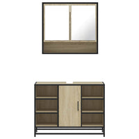 vidaXL Set Mobili da Bagno 2 pz Rovere Sonoma in Legno Multistrato