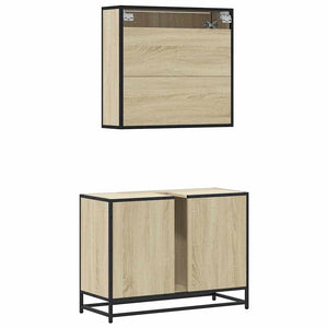 Set Mobili da Bagno 2 pz Rovere Sonoma in Legno Multistrato 3300941