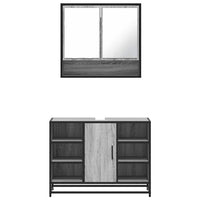 vidaXL Set Mobili da Bagno 2 pz Grigio Sonoma in Legno Multistrato