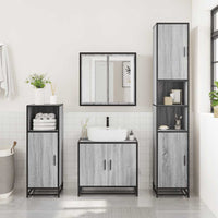 vidaXL Set Mobili da Bagno 3 pz Grigio Sonoma in Legno Multistrato