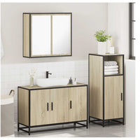 Set Mobili da Bagno 3 pz Rovere Sonoma in Legno Multistrato 3300951