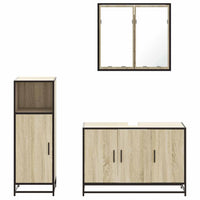 Set Mobili da Bagno 3 pz Rovere Sonoma in Legno Multistrato 3300951