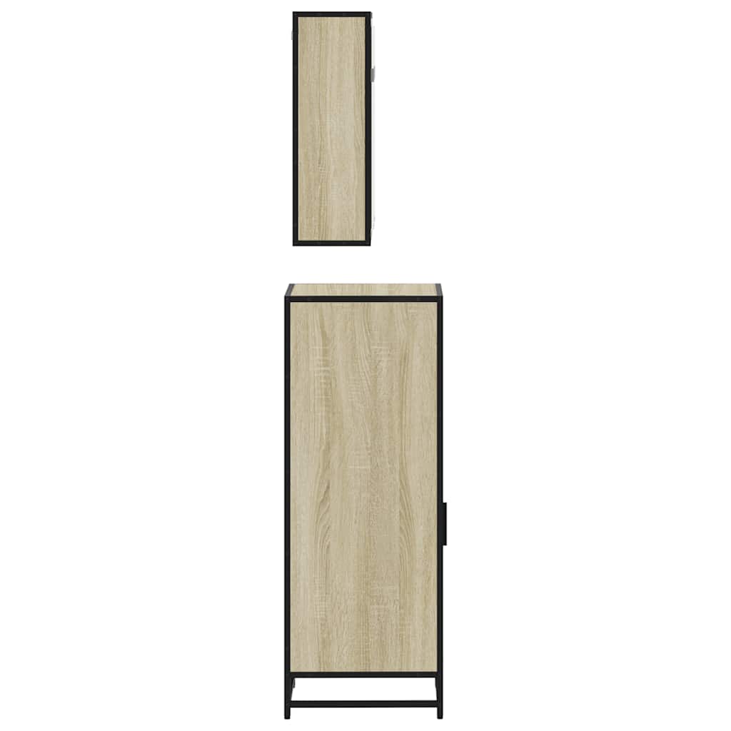 Set Mobili da Bagno 3 pz Rovere Sonoma in Legno Multistrato 3300951