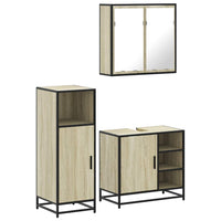 Set Mobili da Bagno 3 pz Rovere Sonoma in Legno Multistrato 3300966